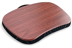 Jasenna Lap Laptop Desk - Portable Lap Desk with Pillow Cushion, Fits up to 15.6 inch Laptop for Home Office Students Use as Computer Laptop Stand, Book Tablet(1-Dark Brown)