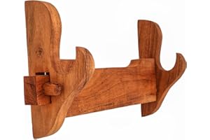 Mythrojan Solid Wood Sword Stand Medieval Sword Wall Mount Samurai Sword Display Stand Katana Sword Holder Gladiator Sword Wall Display Crusader Sword Stand Knife Stand for Display - One Tier Stand