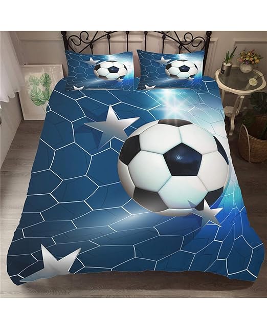 Fußballfußball-Tröster Sets Twin 3-tlg-Jungen-Fußball-Bettdecken