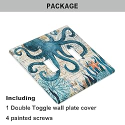 Pznen Nautical Vintage Octopus 2 Gang Toggle Wall