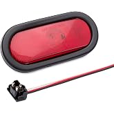 Lumitronics RV 6 inch Oval Sealed Stop/Turn/Tail Light, Grommet and Plug | 12V Stop/Turn/Tail light for RVs and trailers. Sealed and weatherproof. Easy install.