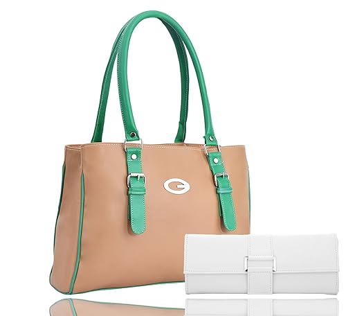 Lady Bar White, Green Womens Hand Bags (Set Of 2 Pcs)