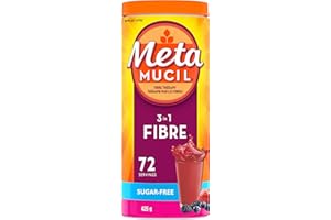 Metamucil, Daily Psyllium Husk Powder Supplement, Sugar-Free, 4-in-1 Fibre for Digestive Health, Berry Smooth Flavored Drink,