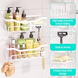 HapiRm Shower Caddy No Drill with 11 Hooks Stainless Steel White view 5
