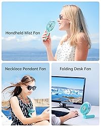 SWEETFULL Portable Misting Fan - 180° Foldable