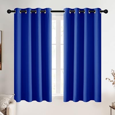 PONY DANCE Royal Blue Thermal Blackout Curtains 2 Panels 46 x 54 in