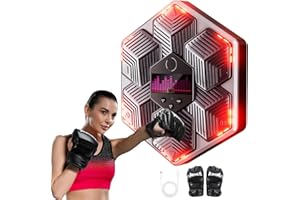 VAGAU Music Boxing Machine for Adults and Kids,Wall-Mounted with Boxing Gloves,14 Modes & 16 Speeds Wall Mounted Bluetooth Upgraded Home Gym Fitness Equipment & Punching Bag Workout Gear