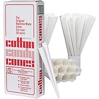 Cotton Candy Cones (12 Inch) Case of 200 Disposable Paper Sticks Count - by Carnival Canada