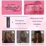 Caifu Automatic Hair Curler Cordless USB LCD Display 6 Heat 6 Timer view 5