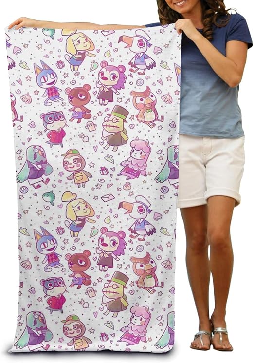 Cocoalltd Animal Crossing Pattern Microfiber Beach Towels Bath Towels