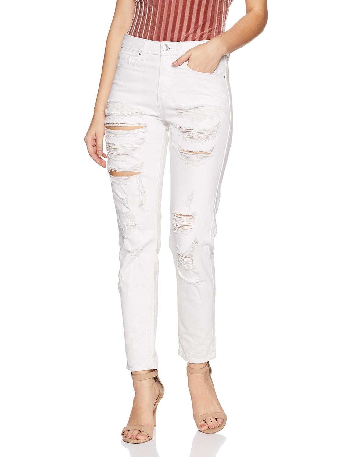 Buy Forever 21 Women's Boyfriend Jeans (251002_White_25) at Amazon.in