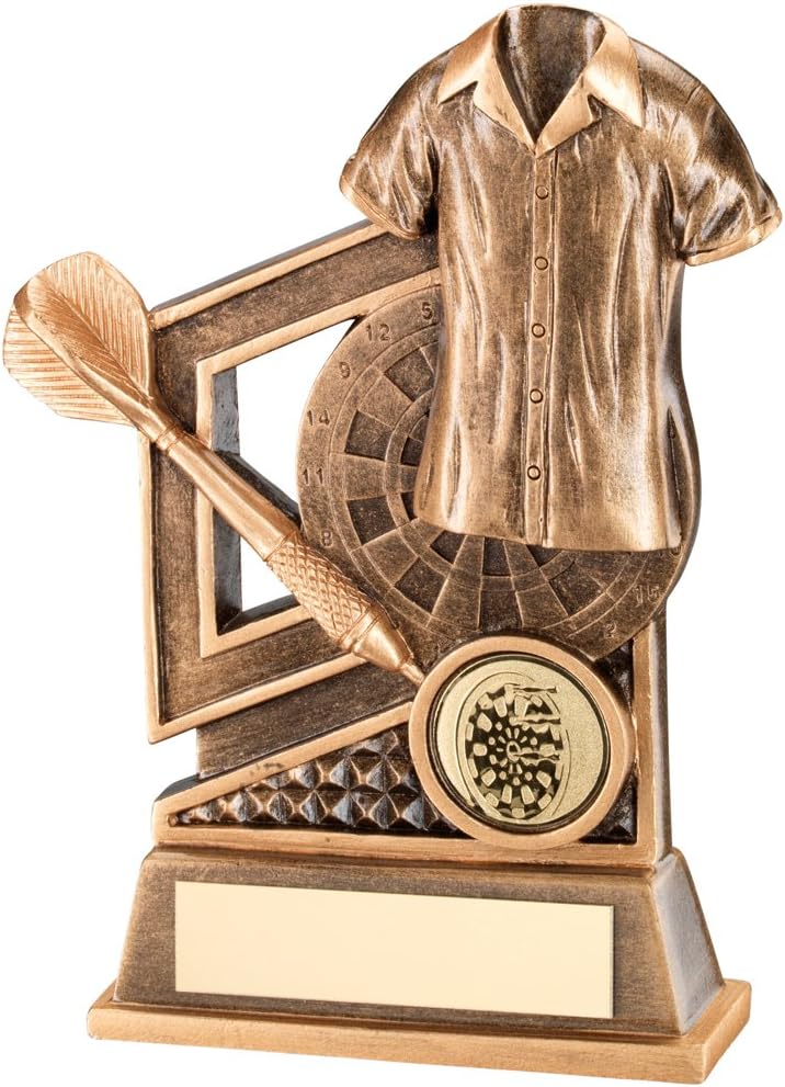 Darts Trophy in Bronze and Gold Colours