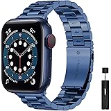 Liwin Metal Band Compatible with Apple Watch 38mm 40mm 41mm 42mm 44mm 45mm, Stainless Steel Strap for iWatch Series SE/7/6/5/