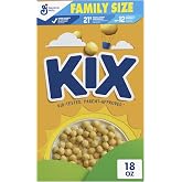Kix Whole Grain Breakfast Cereal, Corn Cereal Puffs, Family Size, 18 oz | Crispy Corn Puffs, Good Source of Calcium, 12 Vitamins &amp; Minerals, No Artificial Colors or Flavors