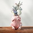 SAANG & JAT Pink Turkey Ceramic Vase - Funny Flower Vase for Home, Unique Office Decor, Quirky Centerpiece for Table or Shelf, Perfect for Women, Teacher Gift, Mothers Day