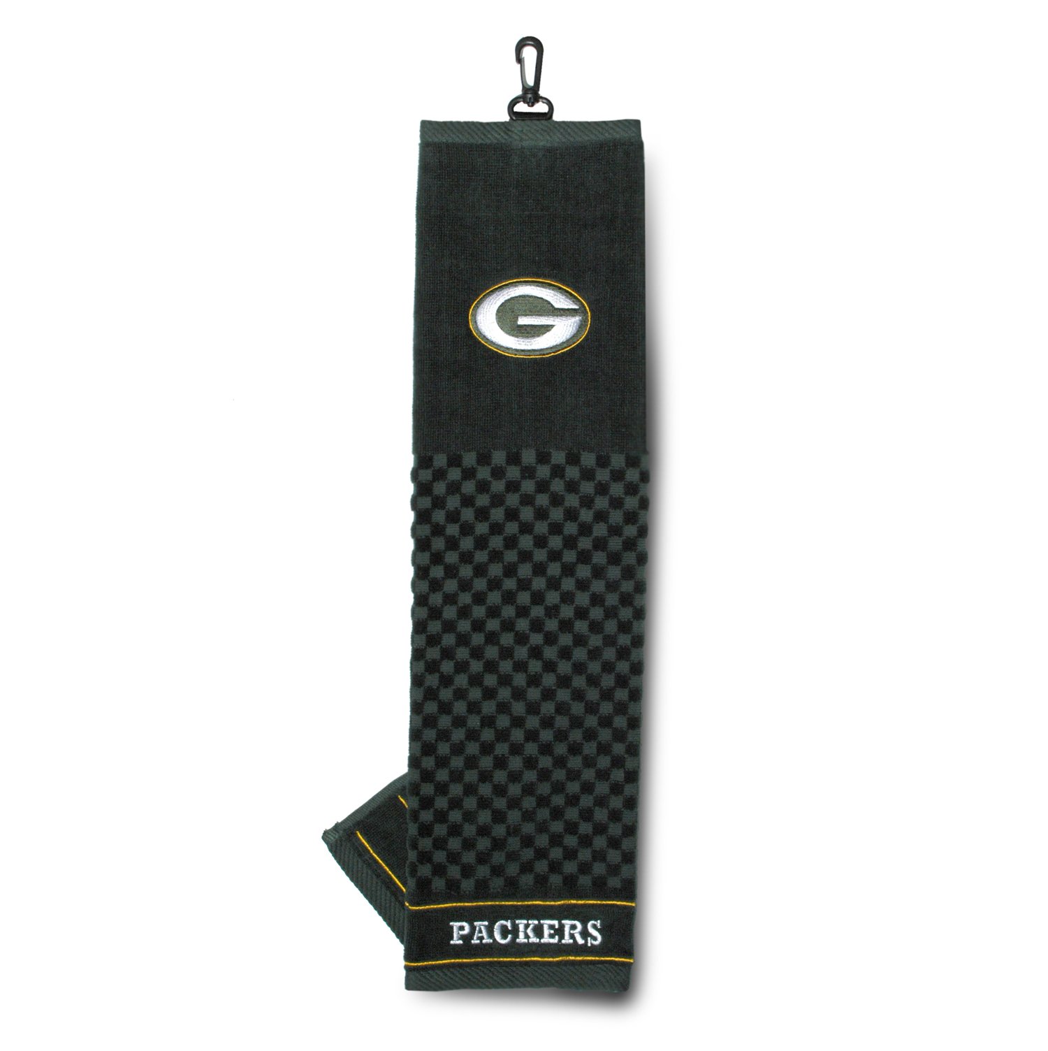 Team Golf NFL Green Bay Packers Embroidered Golf Towel Embroidered Golf Towel, Checkered Scrubber Design, Embroidered Logo