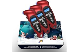 FOVAL Digital Tire Pressure Gauge 150 PSI for Car Truck Pickup Bicycle Instant Read with Backlit LCD and Non-Slip Grip for Father's Day, 3 Pack