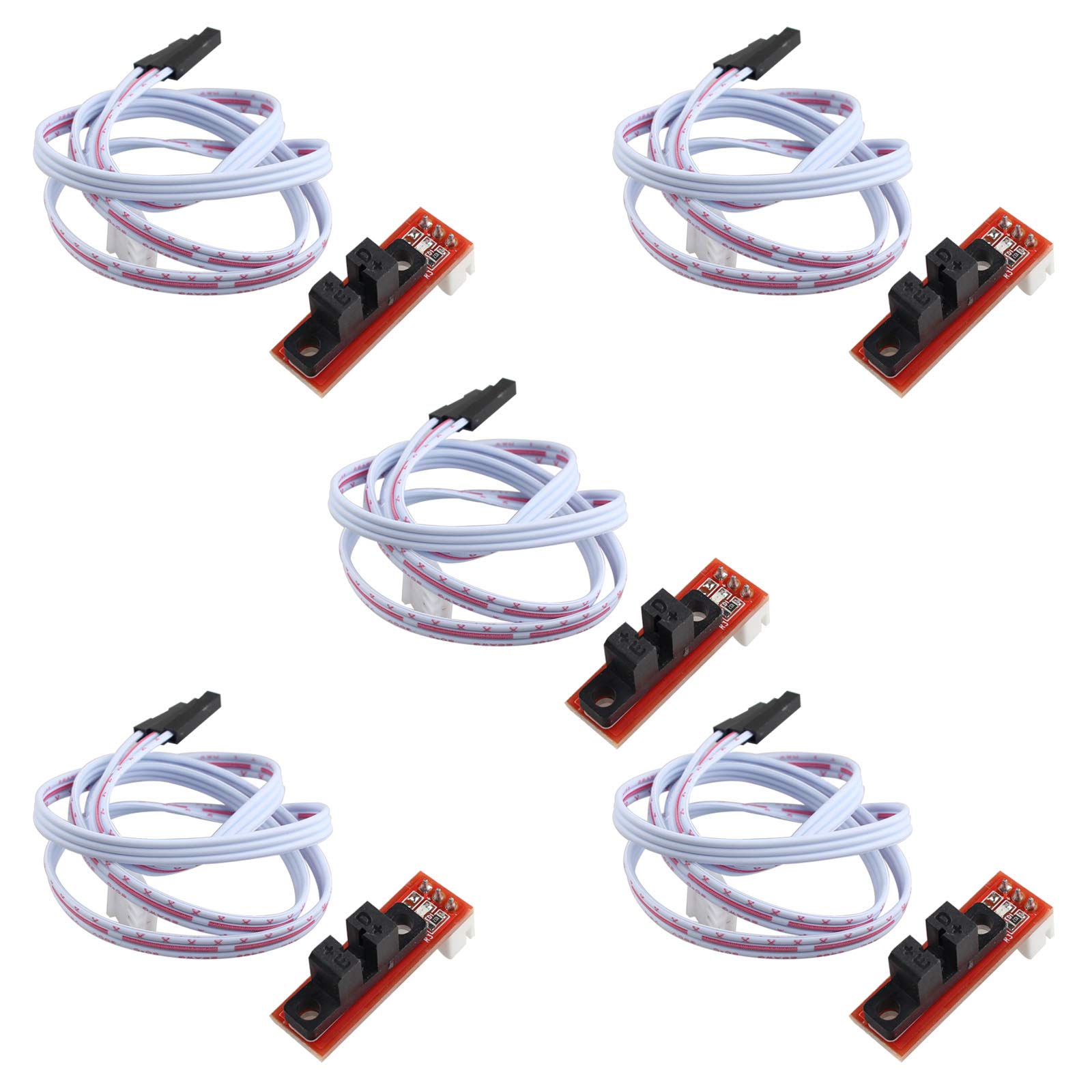 HALJIA 5PCS CNC 3D Printer Mechanical Optical Limit Switch Endstop with Cable Compatible with Ramps 1.4 Makerbot Prusa Mendel RepRap