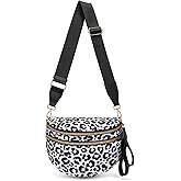 Pure Colour Crossbody Bum Bags for Women Spacious Checkered Cross body Bag Nylon Trendy Fanny Pack for Travel