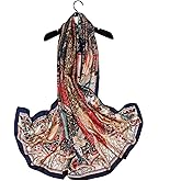 Myneiyi Fashion Scarves Scarf 100% Silk Feeling Scarf Silk Like Scarves Long Lightweight Sunscreen Shawls for Women