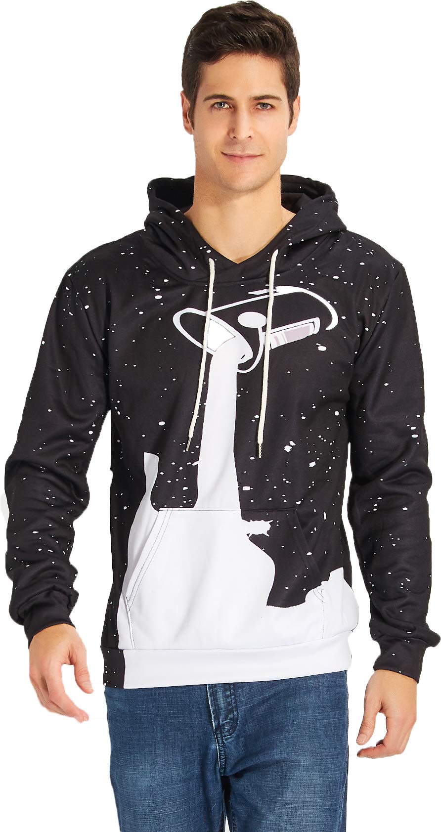 Boys and Girls Black Milk Cup 3D Hoodies Men Pullover Funny Graphic Animal Sweatshirts Fleece Hoody XXL