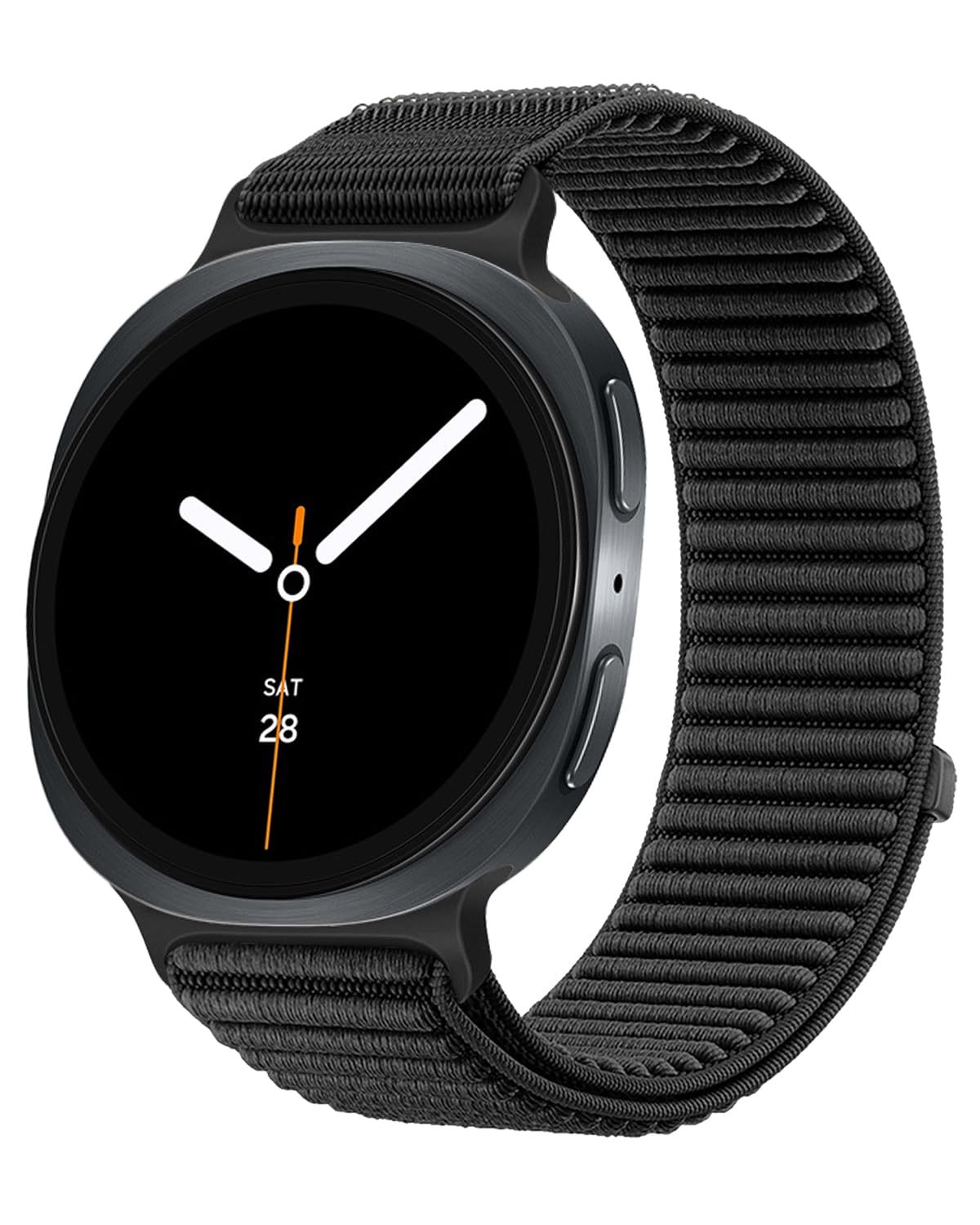Nylon Loop Sport Band Compatible with Samsung Galaxy Watch 8 40mm/44mm, 2025 Soft Adjustable Replacement Strap for Galaxy Watch 8 Classic 46 mm Women Men (Black)