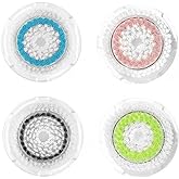 Clarsonic Facial Cleansing Brush Head Replacement Set Compatible with Clarisonic Mia 1, Mia 2, Mia Fit, Alpha Fit, Smart Profile Uplift and Alpha Fit X, 4 Pack