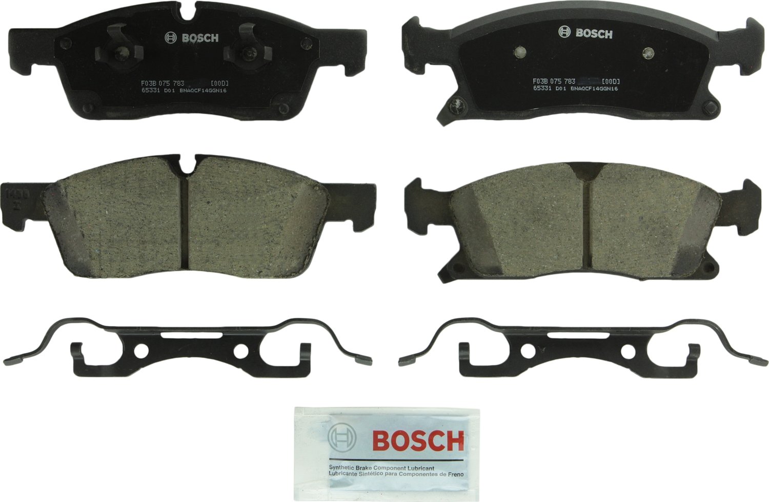 Photo 1 of BOSCH BC1455 QuietCast Premium Ceramic Disc Brake Pad Set - Compatible with Select Dodge Durango; Jeep Grand Cherokee; Mercedes-Benz GL350, GLE300d, GLE350, ML250, ML350, ML400; FRONT