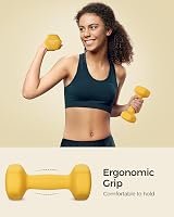 SONGMICS 2 x 1 kg Neoprene Dumbbells Hex Yellow SYL62YL view 3