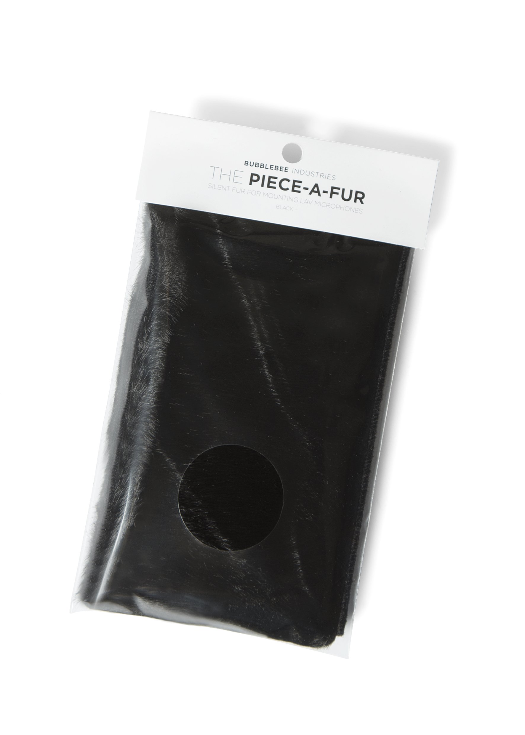 THE PIECE-A-FUR 14.1” x 4.3” highest quality fake fur, for professional wind and noise microphone protection (Black)