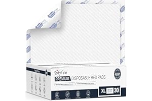 SOFYFINE Tear Resistant Disposable Bed Pads Adults Chucks Incontinence Underpads 30"x 36"(30 Count),Large Thicken Premium Waterproof Pee Pads for Elderly,10X Super Absorbency Heavy Duty Puppy Training Pads