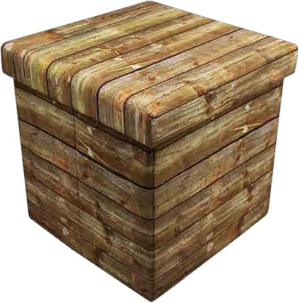 Puff Caja Madera Estampada Caja Taburete reposapiés Plegable ...
