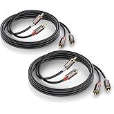Smithok RCA Cables 2 Pack[Hi-Fi Sound, PVC Jacket, Shielded], 2-Male to 2-Male RCA Audio Stereo Subwoofer Cable Auxiliary Cord for Home Theater,Amplifiers,HDTV,Hi-Fi Systems,Speakers&hellip; (3.3Ft/1m)