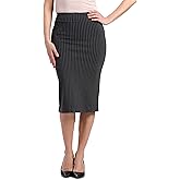 Fishers Finery Women's Ecofabric Ponte Pull On Midi Length Pencil Skirt; Form Fitting