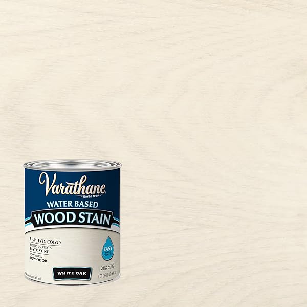 VARATHANE 384807-2PK WATER BASED WOOD STAIN, QUART, WHITE OAK, 2 PACK