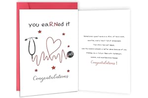 Nurse Graduation Gift Card for New Nurse, RN - "You eaRNed It" Graduation Congratulations Card for Nursing School Graduates, 