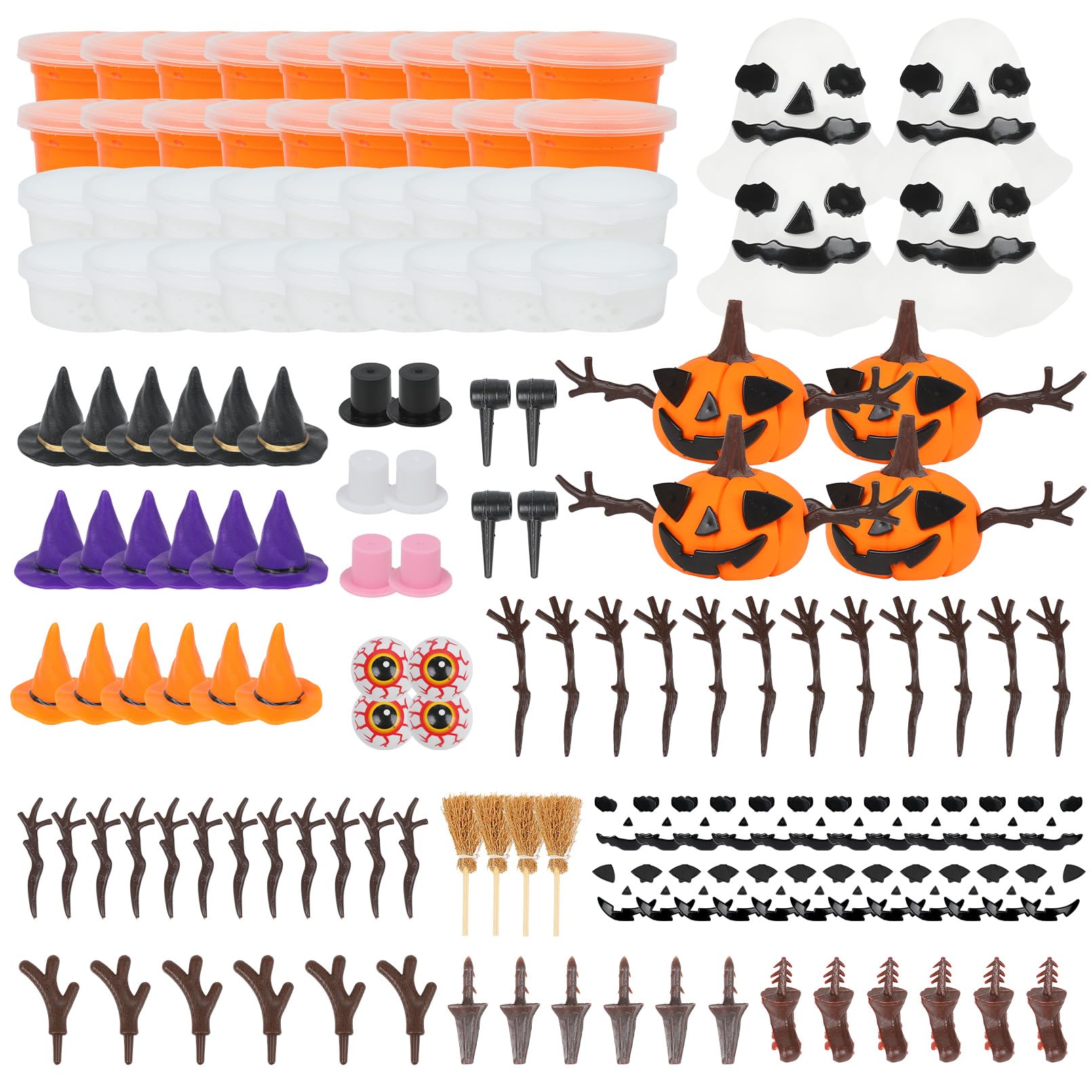 Photo 1 of YOGFIT 117 Pack Halloween Pumpkin DIY Craft Clay Kit for Kids, Air Dry Moldable Clay DIY, Pumpkin Craft Kit for Halloween Decorations Indoor Outdoor Trick or Treat Party Favors