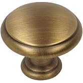 Cosmas 25 Pack 5422BAB Brushed Antique Brass Mushroom Knob 1-3/16 Diameter | Mushroom Design | Kitchen, Bathroom &amp; Dresser Hardware