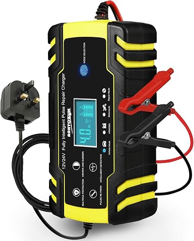HAUSPROFI 12V/24V 8A Battery Charger 6 Modes LCD Intelligent 3-Stage