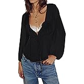 Women Long Sleeve Flowy Ruffle Tops Sheer Mesh Layered Frill Top Sexy See Through Lantern Sleeve Ruffle Shirt Blouse