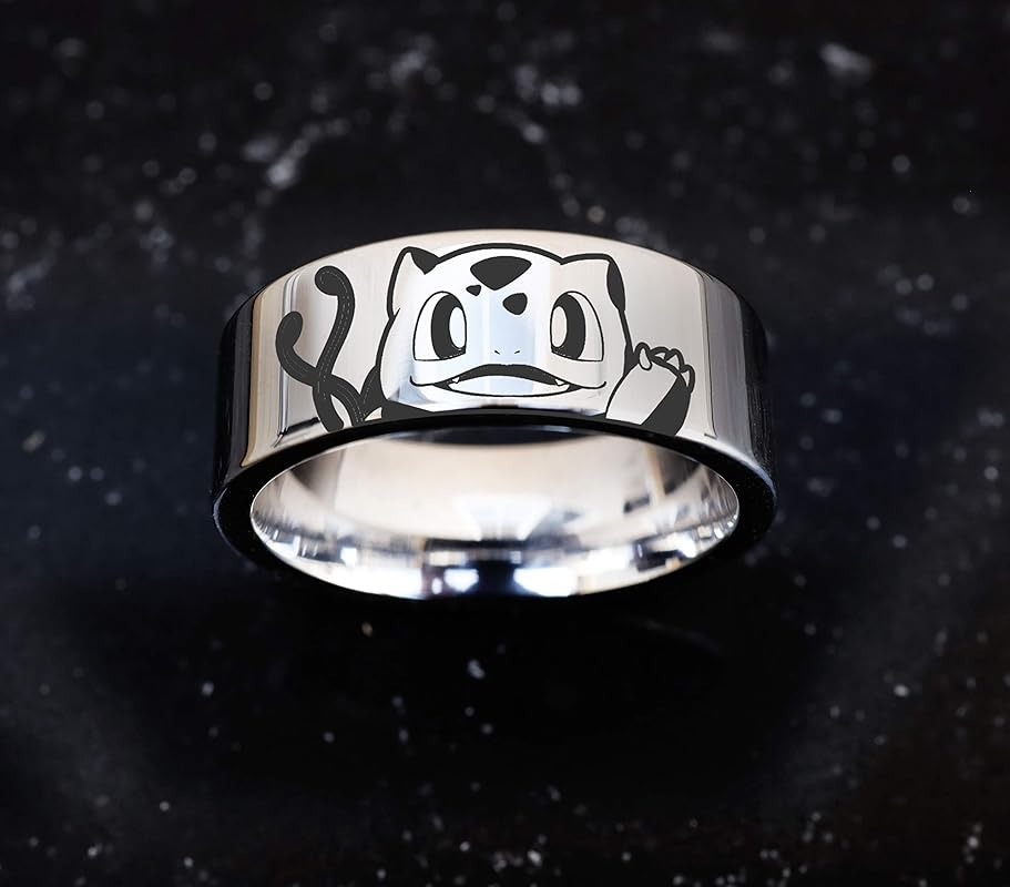 Pokemon Wedding Band, Pokemon Ring, Bulbasaur Ring