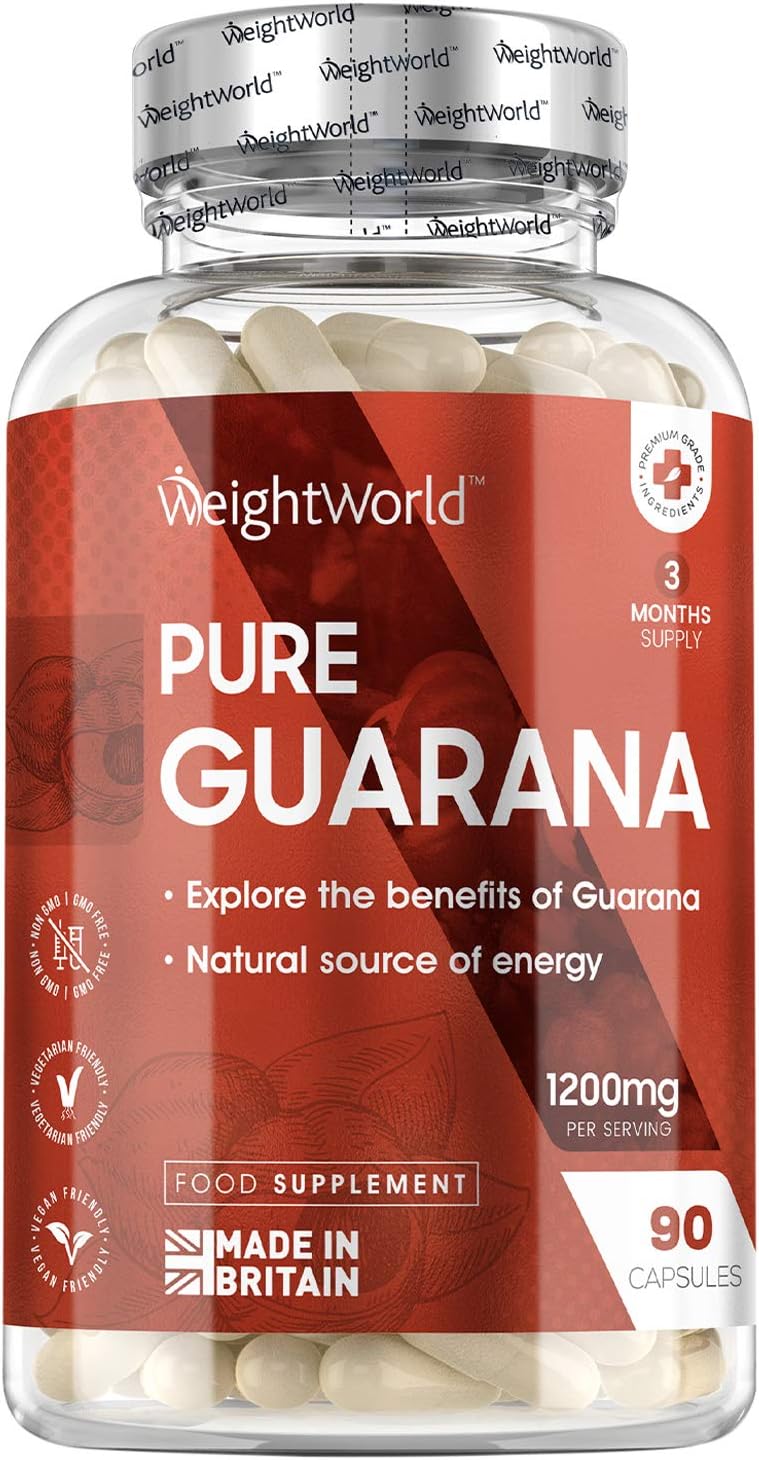 Guarana Capsules 4800mg, Caffeine Pills, 180 Capsules (3 Months Supply), Rich in Bioactive Compounds, Travel-Friendly