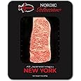 Nordic Catch - Grade A5 Japanese Wagyu Beef, New York Strip Steak Without Bone, Fresh Thick Cut, Two Portions of A5 Wagyu Steak, Skin-Packed 100% Authentic from Kagoshima Reserve - Great Gift, Ships Overnight (14oz)