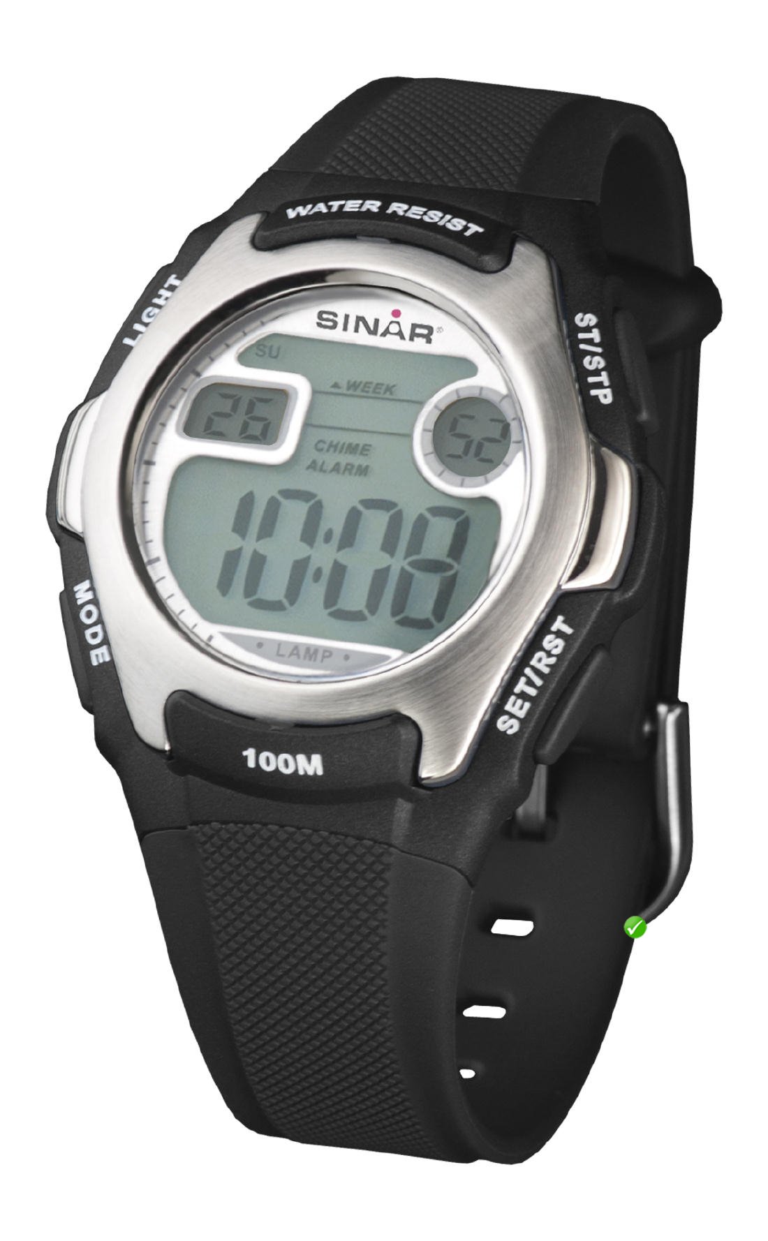 Sinar Armbanduhr XE Black Resin Strap Watch