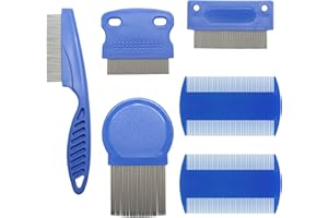 Jegtew 6 Pieces Dog Eye Combs, Pet Grooming Comb for Small Dogs & Pet, Professional Eye Mucus, Tear Stain and Crust Remover Comb