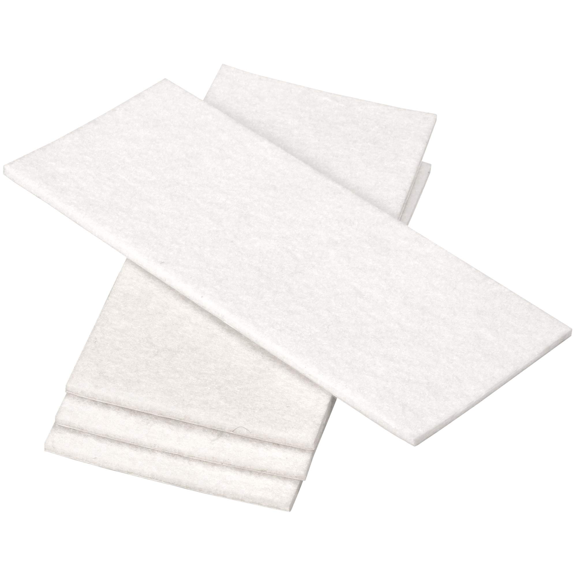 Adsamm® / 4 x self-adhesive Felt Sheets/White / 3.15x7.09'' (80x180 mm) / rectangular / 0.138'' / 3.5 mm thick stick-on furniture felt glides/Furniture & Chair Glides