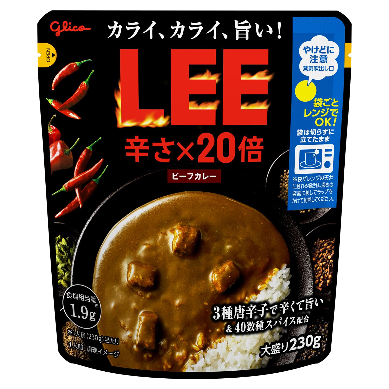 江崎グリコ ビーフカレーLEE 大盛り辛さ×20倍の商品画像