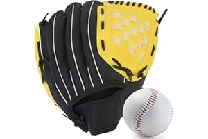 GRACFULCUB Baseball Glove,Baseball Softball Mitt with Ball for Kids Youth Adults Training and Beginner,Right Hand Throw,Left Hand Glove