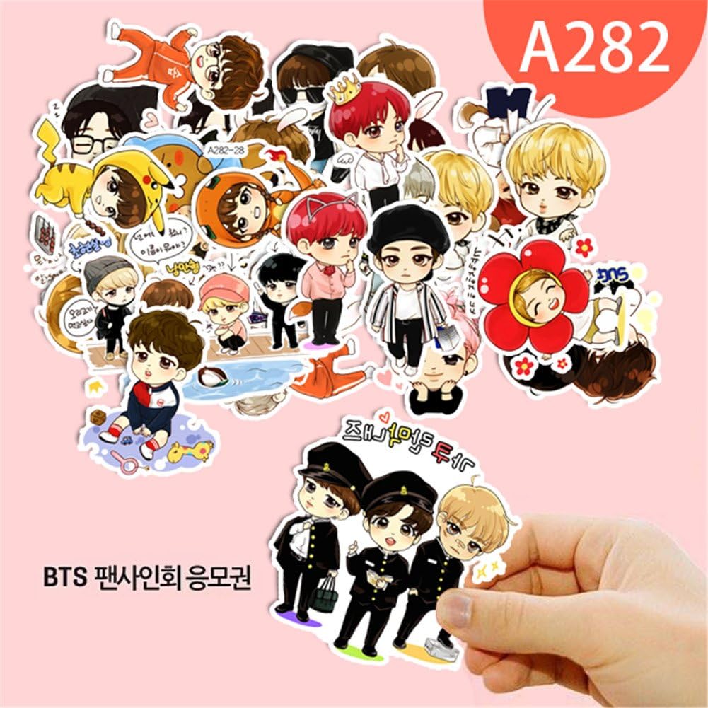 QUIETTER Kawaii Kpop BTS Bangtan Boys Stickers For Luggage Cup Notebook Laptop Car Fridge DIY Stickers (A282)