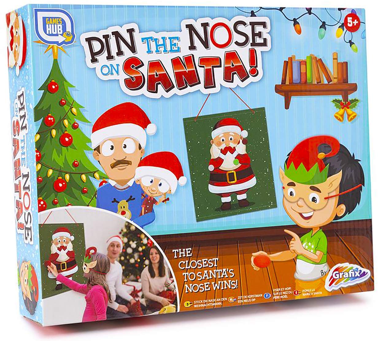 Pin The Nose on Santa Christmas Party Game for Kids